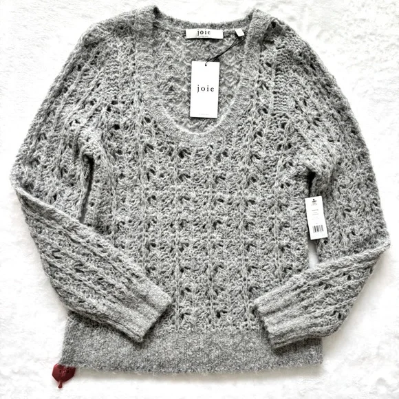 JOIE Despoina Gray Long Sleeve Alpaca Wool Blend Sweater--NWT—XL - Picture 9 of 16